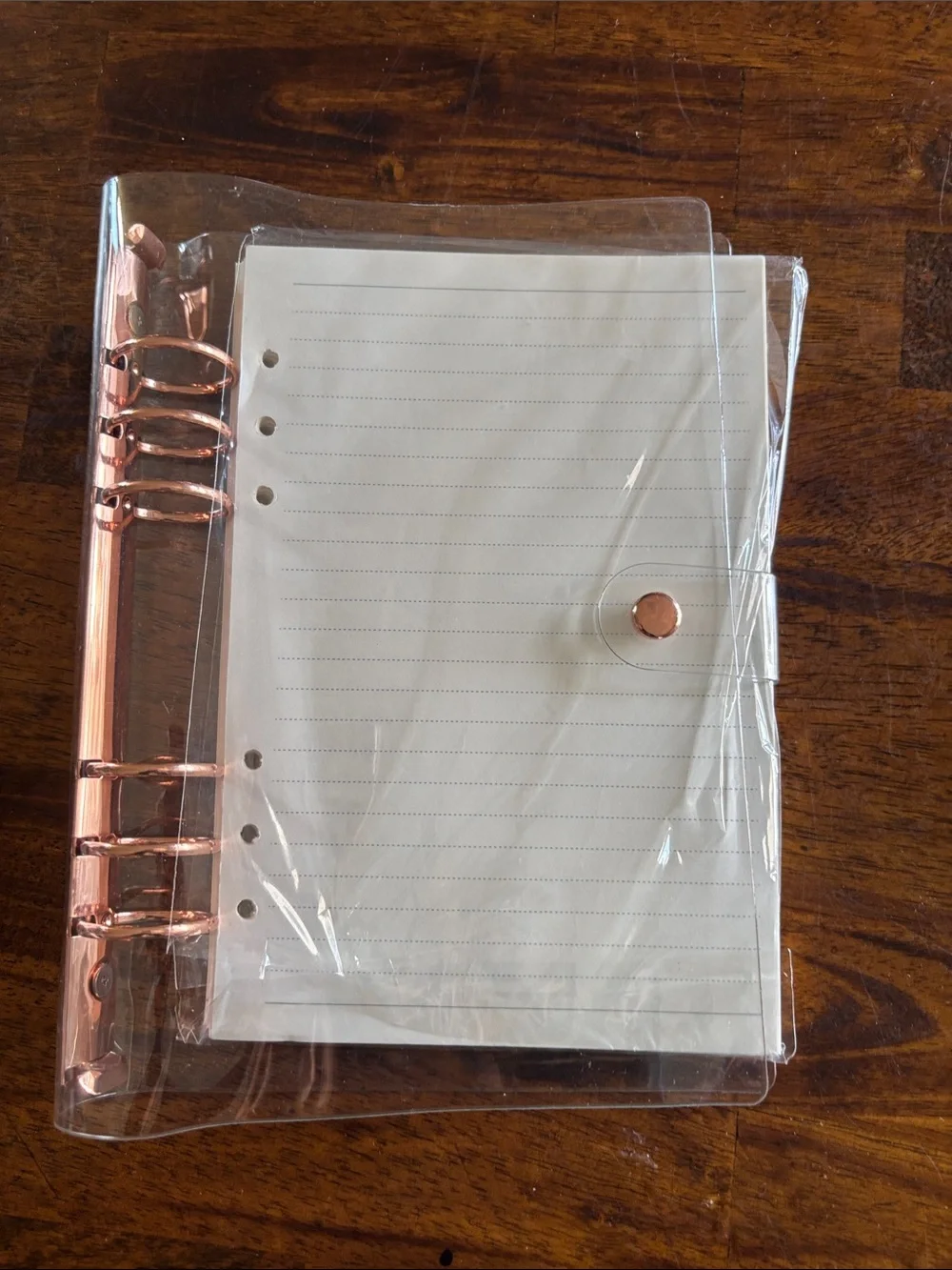 Dokibook Discagenda Snap Closure (Metallic Pink) Planner Cover Rosegold Clear